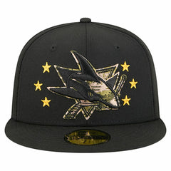 San Jose Sharks New Era Military Appreciation Digital Camo Stars 59FIFTY Fitted Hat - Black - NHL 203156207