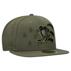 Pittsburgh Penguins New Era Military Appreciation Flag 59FIFTY Fitted Hat - Olive - NHL 203156218