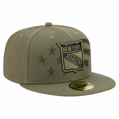 New York Rangers New Era Military Appreciation Flag 59FIFTY Fitted Hat - Olive - NHL 203156221