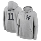 Anthony Volpe New York Yankees Nike Player Name & Number Club Fleece Pullover Hoodie - Heather Gray - Nike Discount