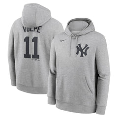 Anthony Volpe New York Yankees Nike Player Name & Number Club Fleece Pullover Hoodie - Heather Gray - Nike Discount