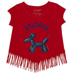 St. Louis Cardinals Tiny Turnip Girls Youth Balloon Dog Fringe T-Shirt - Red - MLB on Sale