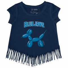 Toronto Blue Jays Tiny Turnip Girls Youth Balloon Dog Fringe T-Shirt - Navy - MLB Online