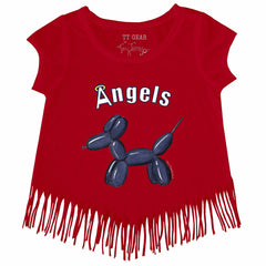Los Angeles Angels Tiny Turnip Girls Youth Balloon Dog Fringe T-Shirt - Red - MLB Online