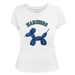 Seattle Mariners Tiny Turnip Women's Balloon Dog T-Shirt - White - MLB on Sale