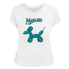 Miami Marlins Tiny Turnip Women's Balloon Dog T-Shirt - White - MLB Online