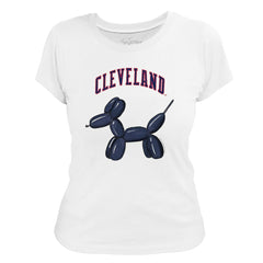 Cleveland Guardians Tiny Turnip Women's Balloon Dog T-Shirt - White - MLB Online