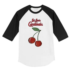 St. Louis Cardinals Tiny Turnip Youth Cherries 3/4-Sleeve Raglan Baseball T-Shirt - White - MLB Lifestyle