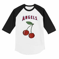 Los Angeles Angels Tiny Turnip Youth Cherries 3/4-Sleeve Raglan Baseball T-Shirt - White - MLB Sale