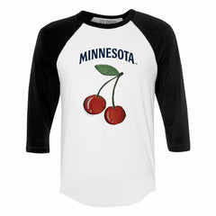 Minnesota Twins Tiny Turnip Women's Cherries 3/4-Sleeve Raglan Baseball T-Shirt - White - MLB on Sale