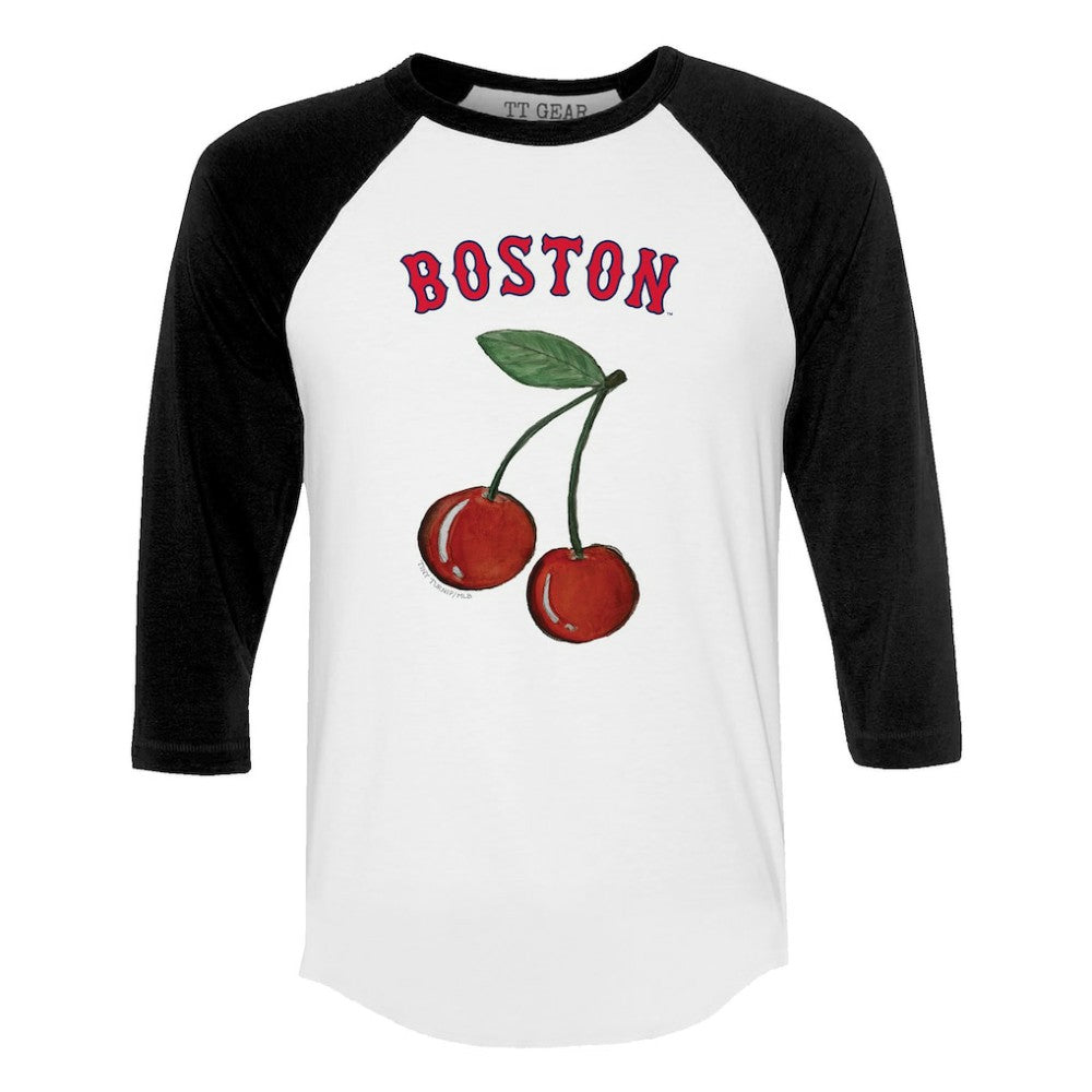 Boston Red Sox Tiny Turnip Women's Cherries 3/4-Sleeve Raglan Baseball T-Shirt - White - MLB Sale