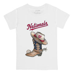 Washington Nationals Tiny Turnip Youth Cowboy Boot T-Shirt - White - MLB Discount