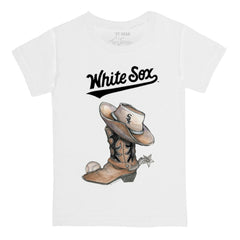 Chicago White Sox Tiny Turnip Youth Cowboy Boot T-Shirt - White - MLB Discount