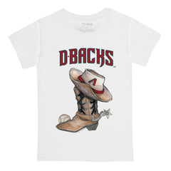 Arizona Diamondbacks Tiny Turnip Youth Cowboy Boot T-Shirt - White - MLB on Sale