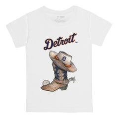 Detroit Tigers Tiny Turnip Youth Cowboy Boot T-Shirt - White - MLB Online