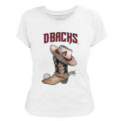 Arizona Diamondbacks Tiny Turnip Women's Cowboy Boot T-Shirt - White - MLB Online