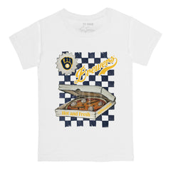 Milwaukee Brewers Tiny Turnip Youth Pizza T-Shirt - White - MLB Lifestyle