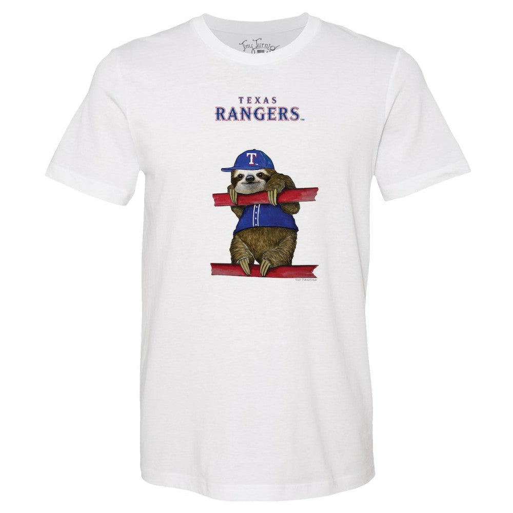 Texas Rangers Tiny Turnip Unisex Sloth T-Shirt - White - MLB on Sale