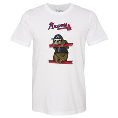 Atlanta Braves Tiny Turnip Unisex Sloth T-Shirt - White - MLB Lifestyle