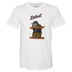 Detroit Tigers Tiny Turnip Unisex Sloth T-Shirt - White - MLB Lifestyle