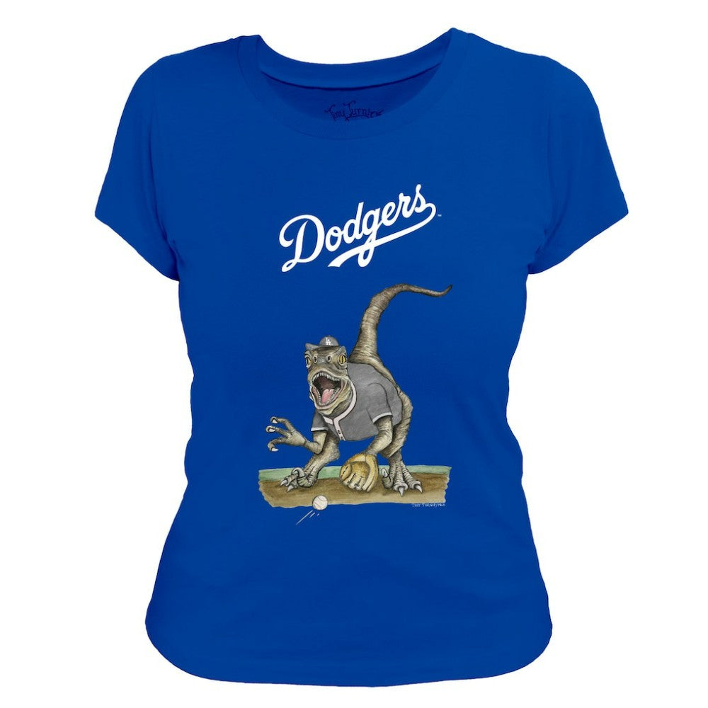 Los Angeles Dodgers Tiny Turnip Women's Velociraptor T-Shirt - Royal - MLB on Sale