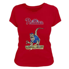 Philadelphia Phillies Tiny Turnip Women's Velociraptor T-Shirt - Red - MLB Lifestyle