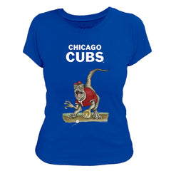 Chicago Cubs Tiny Turnip Women's Velociraptor T-Shirt - Royal - MLB Lifestyle