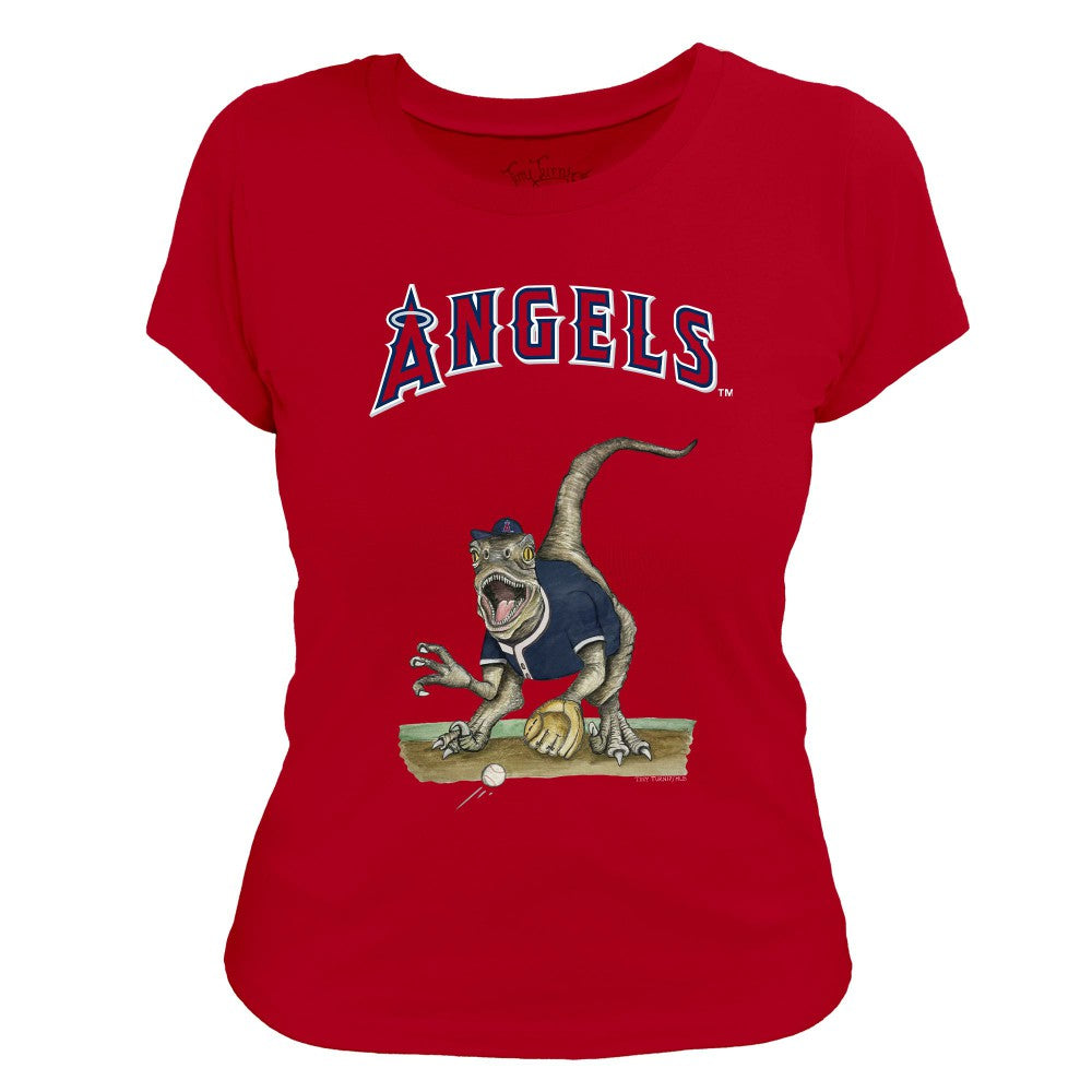 Los Angeles Angels Tiny Turnip Women's Velociraptor T-Shirt - Red - MLB Discount