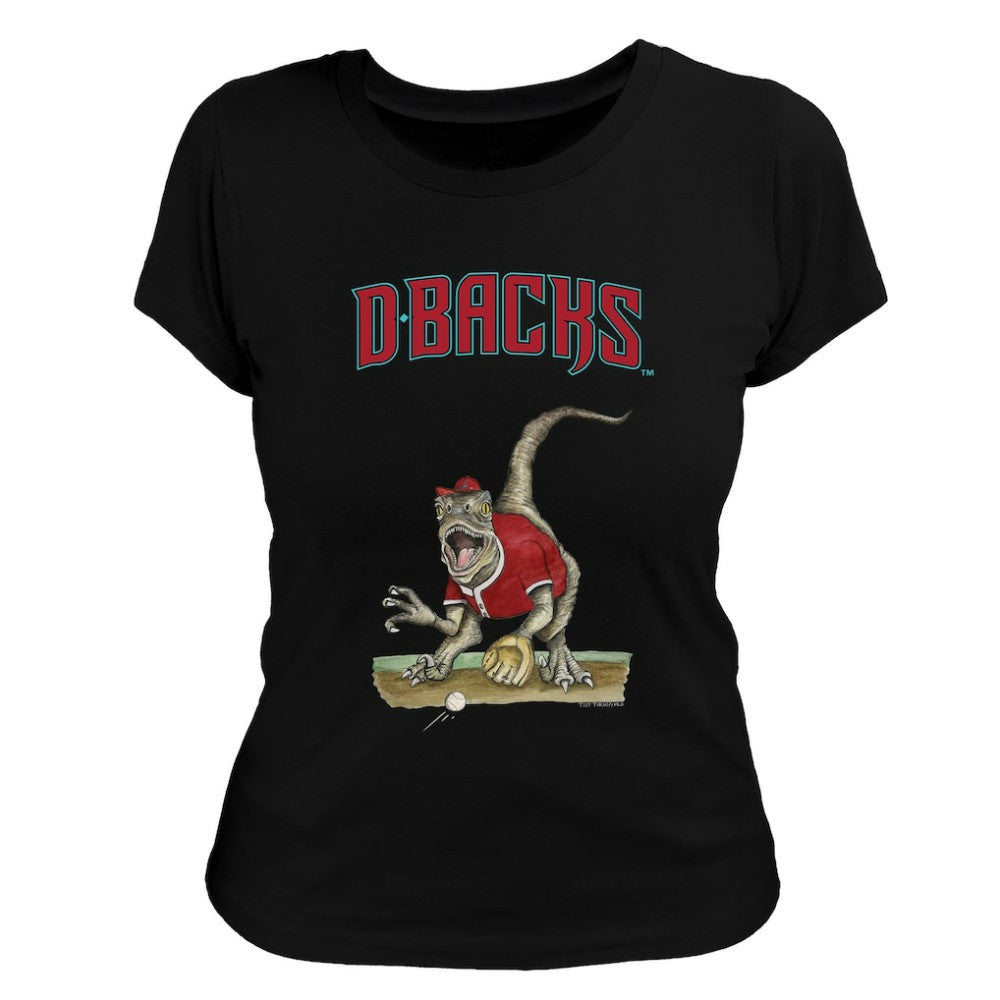 Arizona Diamondbacks Tiny Turnip Women's Velociraptor T-Shirt - Black - MLB Sale