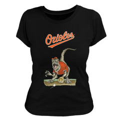 Baltimore Orioles Tiny Turnip Women's Velociraptor T-Shirt - Black - MLB Online