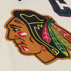 Chicago Blackhawks Mitchell & Ness x Just Don Jersey Hoodie - Cream - NHL 203159315
