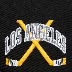 Los Angeles Kings Mitchell & Ness x Just Don Wave Script Pro Strapback Hat - Black - NHL 203159321