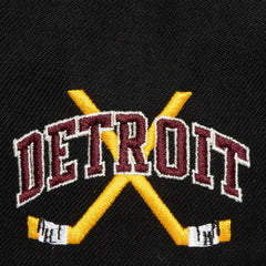 Detroit Red Wings Mitchell & Ness x Just Don Wave Script Pro Strapback Hat - Black/Maroon - NHL 203159322