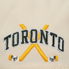 Toronto Maple Leafs Mitchell & Ness x Just Don Wave Script Pro Strapback Hat - Cream/Green - NHL 203159324