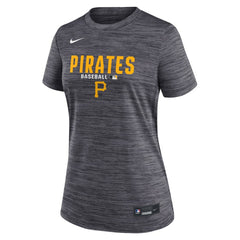 Pittsburgh Pirates Nike Women's Authentic Collection Velocity Dri-FIT T-Shirt - Black - Nike Lifestyle