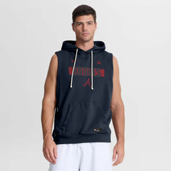 Atlanta Braves Nike Authentic Collection Standard Issue Dri-FIT Sleeveless Hoodie - Navy - Nike Discount