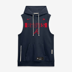 Atlanta Braves Nike Authentic Collection Standard Issue Dri-FIT Sleeveless Hoodie - Navy - Nike Discount