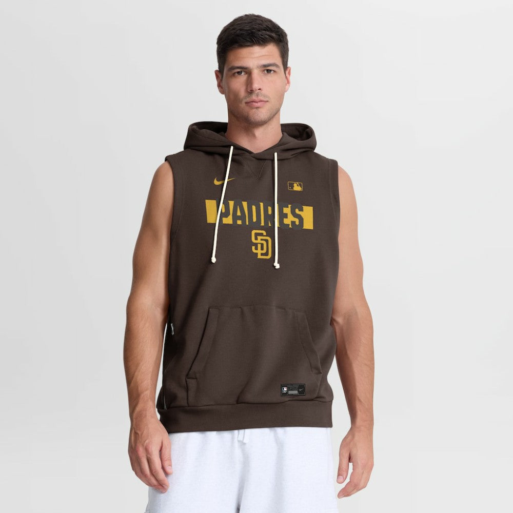 San Diego Padres Nike Authentic Collection Standard Issue Dri-FIT Sleeveless Hoodie - Brown - Nike Lifestyle