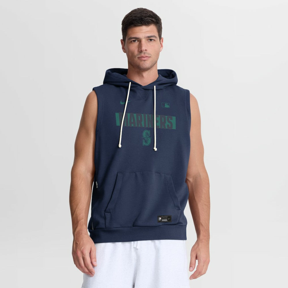 Seattle Mariners Nike Authentic Collection Standard Issue Dri-FIT Sleeveless Hoodie - Navy - Nike Online