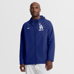 Los Angeles Dodgers Nike Authentic Collection Raglan Therma-FIT Full-Zip Hooded Jacket - Royal - Nike Lifestyle