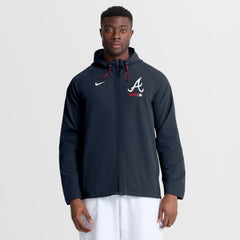 Atlanta Braves Nike Authentic Collection Raglan Therma-FIT Full-Zip Hooded Jacket - Blue - Nike Online