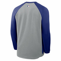 Los Angeles Dodgers Nike Authentic Collection Raglan Dri-FIT Sweatshirt - Heather Charcoal - Nike Sale