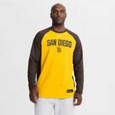 San Diego Padres Nike Authentic Collection Raglan Dri-FIT Sweatshirt - Gold - Nike Sale