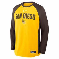 San Diego Padres Nike Authentic Collection Raglan Dri-FIT Sweatshirt - Gold - Nike Sale