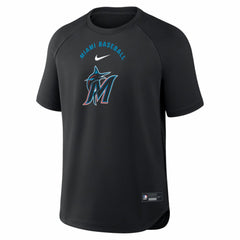 Miami Marlins Nike Authentic Collection Batting Practice Pre-Game Raglan Dri-FIT Top - Black - Nike Discount