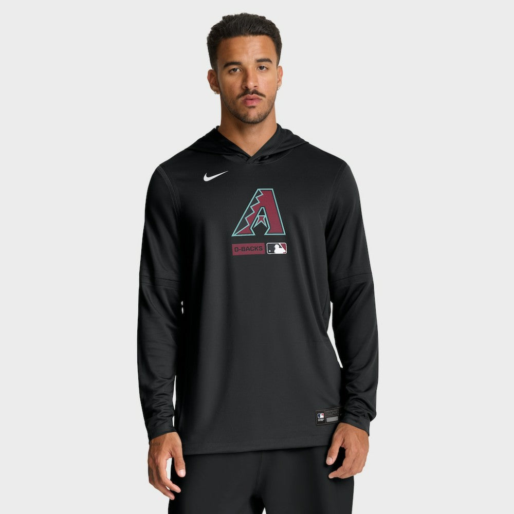 Arizona Diamondbacks Nike Authentic Collection Dri-FIT Long Sleeve Hooded T-Shirt - Black - Nike on Sale