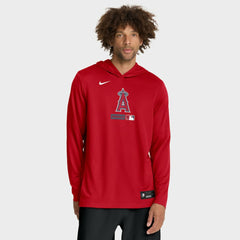 Los Angeles Angels Nike Authentic Collection Dri-FIT Long Sleeve Hooded T-Shirt - Red - Nike Online
