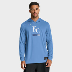 Kansas City Royals Nike Authentic Collection Dri-FIT Long Sleeve Hooded T-Shirt - Light Blue - Nike Sale