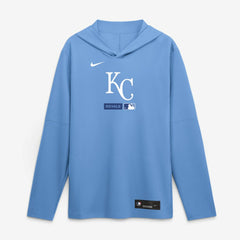 Kansas City Royals Nike Authentic Collection Dri-FIT Long Sleeve Hooded T-Shirt - Light Blue - Nike Sale