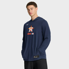 Houston Astros Nike Authentic Collection Dri-FIT Long Sleeve Hooded T-Shirt - Navy - Nike on Sale